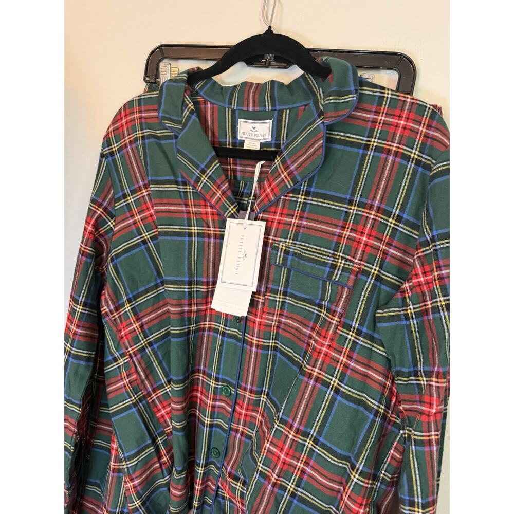 PETITE PLUME Women's Brushed Twill Pajama In Kensington Tartan Sz M $118 NWT - Picture 11 of 13